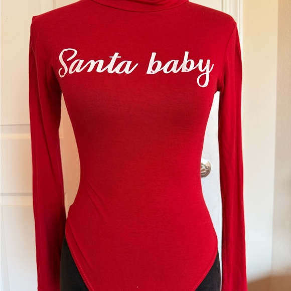 PrettyLittleThing Red 'Santa Baby' Bodysuit - Picture 2 of 11